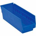 Akro-Mils Nesting Storage Shelf Bin, Plastic, 30110, 2-3/4 in W in x 11-5/8 in D in x 4 in H, Blue 30110BLUE